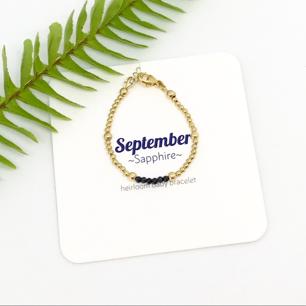 Baby Birthstone Bracelet September Sapphire